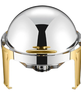 Luxury round silver-gold chafing dishes