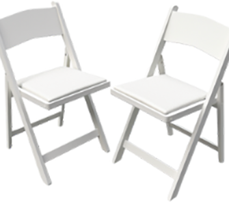 Folding Chair - Formal White with White Seat