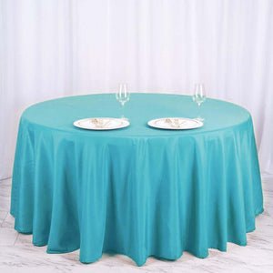 120" Majestic Turquoise Silk Round Tablecloth
