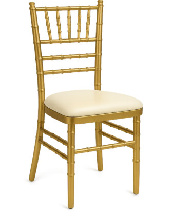 Gold Chiavari Chair with Ivory Cushion