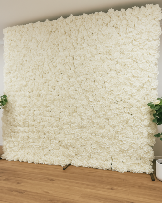 Flower Wall- White Silk Hydrangea - 8'x 8'