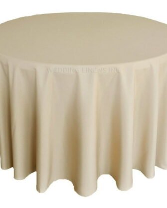 120" Ivory Polyester Round Tablecloth