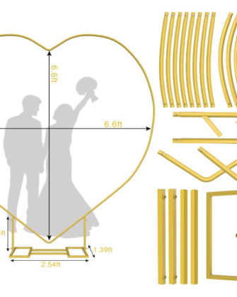 Heart Shape Wedding Arch for Ceremony 6.6 Ft