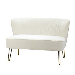 Ivory Suede Loveseat