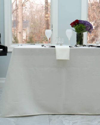 90" x156" Ivory Polyester Tablecloth