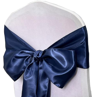 Navy Blue Tie Back Chair Sash