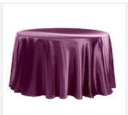 120" Majestic Silk Aubergine Round Tablecloth