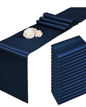 Navy Blue Runner Satin