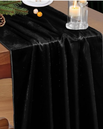 Black Table Runner Velvet