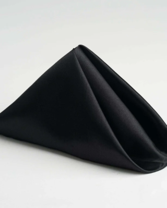 Satin Silk Napkin - Black
