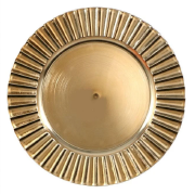 Charger Plate - Metallic, Gold Fluted 13"