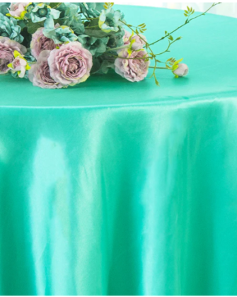 120" Silk Tablecloth - Tiffany/Aqua Blue