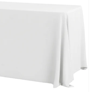 90"x132" Polyester Tablecloth - White
