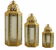 Gold Lantern Set of 3