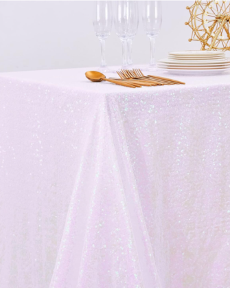 90"x132" Sequin Tablecloth - Iridescent