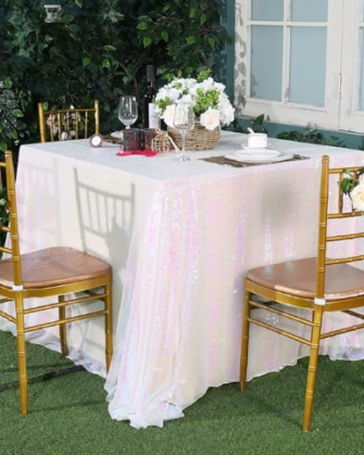 120" Iridescent Sequin Round Tablecloth