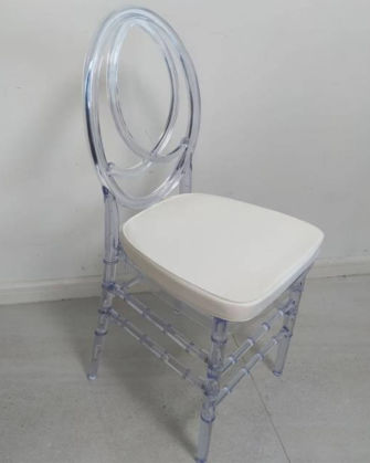 Clear Phoenix Chair - White cushion