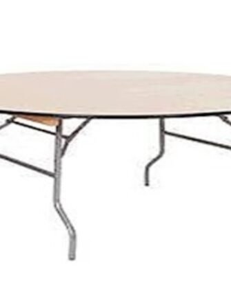 Wood Top Round Table With Folding Legs