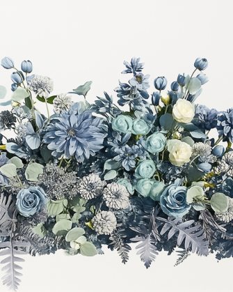 Silk rose floral arrangement - blue