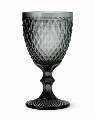 Goblet - 310 ml crystal cut glass - Ash Grey