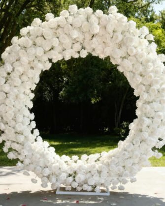 Snow White Rose Flower Arch for Weddings & Proposals