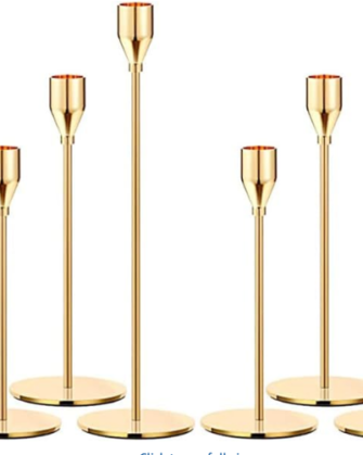 Gold candlestick holder Set of 3