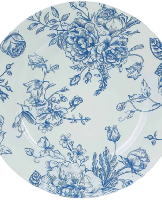 Vintage Blue Porcelain Dinner Plate 10"