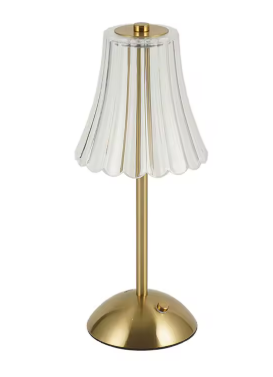 LED Brass Table Lamp - Rechargeable, USB Charge