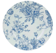 Vintage Blue Porcelain Saucer 7.5"