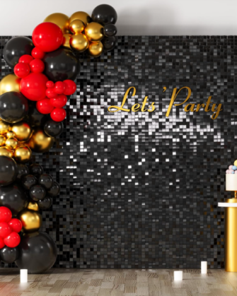 Shimmer Wall Backdrop Panel - Black 7'x7'