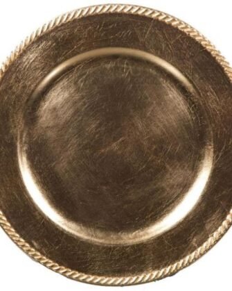 Charger Plate - Gold with Braid Rim