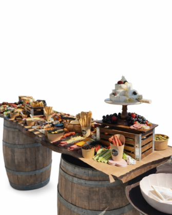 Wine Barrel Grazing Table Set Up