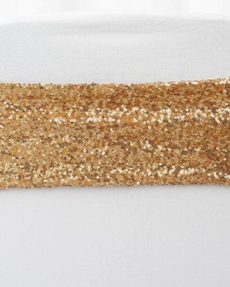 Stretch Chair Sash - Sequin Gold