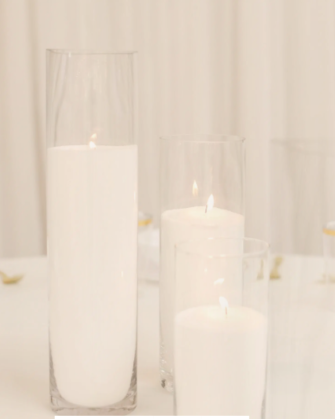 Sand Candle in Clear Hurricane Vase Set