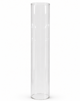 Hurricane Tube Candleholder glass 12"x2” (no bottom)