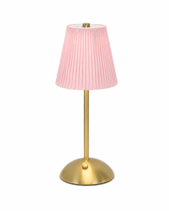 Striped Pleated Pink Table Lamp (Set of 10)