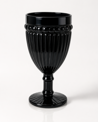 Goblet - 310 ml Crystal-cut Glass - Black