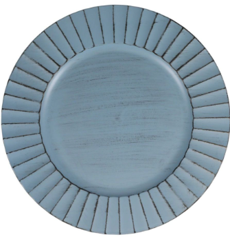 Metallic Blue Fluted Charger Plate 13''