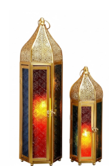 Gold Multi-Colored Lantern